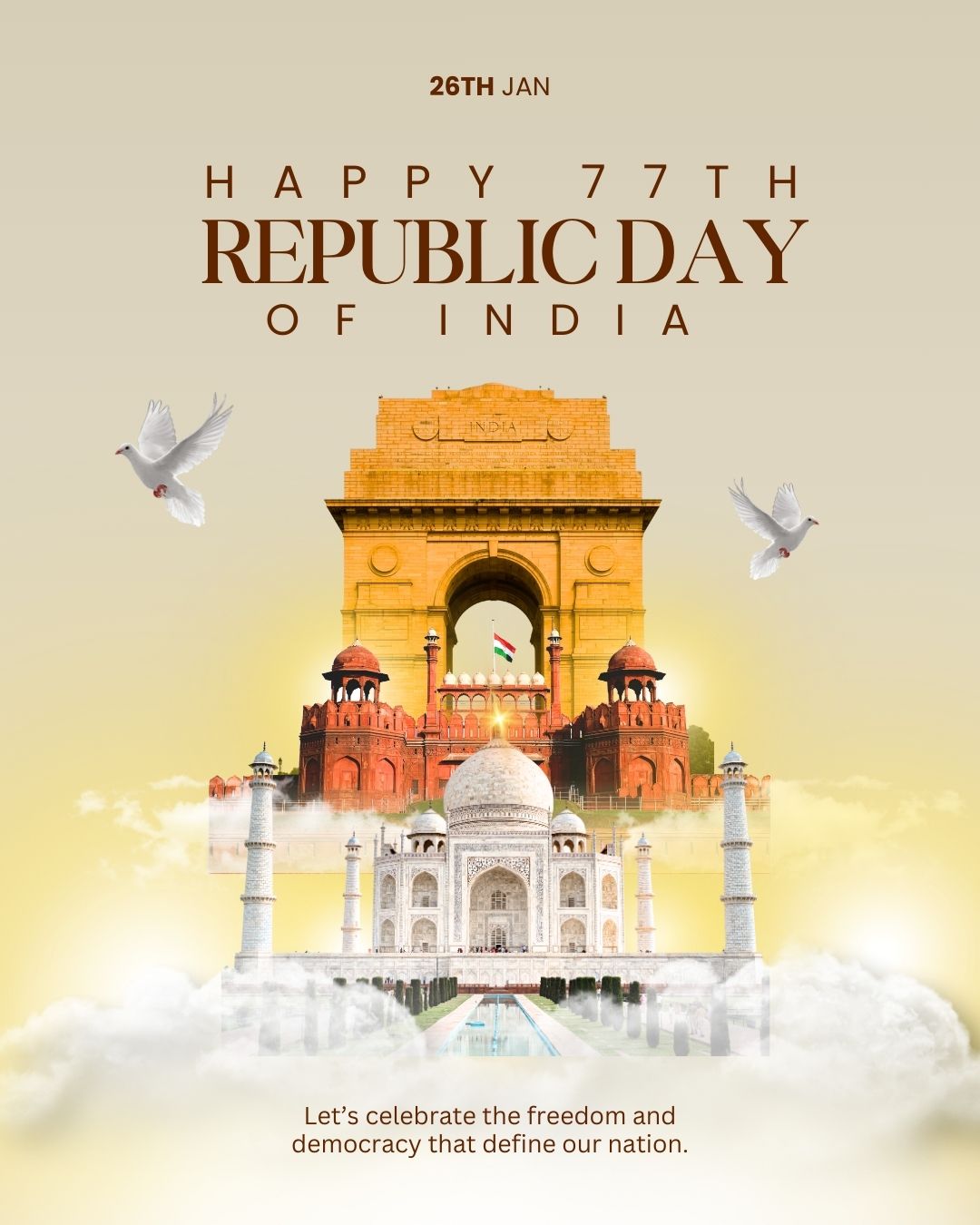 77th Republic Day Wishes and Images Showcasing Iconic Indian Monuments 77th Republic Day Wishes and Images Showcasing Iconic Indian Monuments